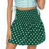 Polka Dot Print Verano A-Line Faldas Mujeres Casual Boho Beach Mini Faldas Falda de cintura alta Negro Blanco Nuevo 210415