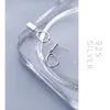Klassisk oregelbunden oval dangle örhänge för kvinnor ren 925 sterling silver enkla geometriska torget fina smycken 210707