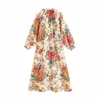 vintage tie-dyed laydies longues robes d'été boho bouton-fly femmes filles mode o cou dames 210430