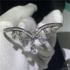 Luxe Mode-sieraden 100% 925 Sterling Zilver Water Drop White Diamond Verstelbare Bangle Party Dames Bruiloft Bridal Bangle