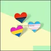 Szpilki broszki biżuteria LGBT Rainbow Heart Lesbian Gay Pride Enamel Pins for Women Men Cartoon Cute Creative Fashion Badge Aessories Prezentacja torba na prezent