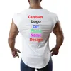 Aangepaste druktanktop Mannen DIY PO Merk Sport Top Mouwloze T-shirts T-shirt Mens Kleding Gym Bodybuilding Fitness Vest 210421