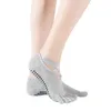 Meias esportivas 1 par de ioga não deslizante para mulheres com almofada Pilates Barre Barefoot Workout Home Exercício Slipper