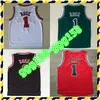 Jersey Materiale Ricamo Cucito Derrick Rose Maglie Basket Nero Rosso Bianco Verde