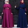 Robes décontractées WEPBEL femmes Robe à manches longues grande taille Robe musulmane grande balançoire couleur unie Ramadan cape vêtements islamiques avec ceinture