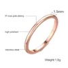 Bröllopsringar 1,5 mm Band Solid Rose Gold Half Round Stacking Stapble Ring for Women