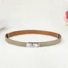 New Designer Women Real Leather 1.8cm Width Belts Golden Silver Lock Buckle Dress Jeans Sweater Waistband Belt A0 Q0625