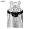 Cloocl Viking Symbol Tatuaż Raven 3D Drukowane Mężczyźni Koszula Kamizelka Harajuku Moda Letnia Streetwear Unisex Tank Tops Drop Shipping