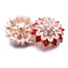 Gros or strass fleur gingembre bouton pression fermoirs résultats de bijoux femmes hommes breloques en zircon 18MM boutons pression en métal fournisseur d'usine