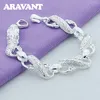 White Bracelet Men Vintage Halloween Jewelry 925 Silver Bracelets Bangles