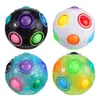 3D Puzzle Zauberwürfel Glow Rainbow Ball Zappeln Spielzeug Anti Stress Ostern Geschenke Pädagogische Spiele für Kinder Kinder Erwachsene (Leuchtend blau)