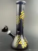 Gros Abeille Reseau Noir Bécher Bong En Verre Crâne Brûleur À Huile Tuyaux Gratuit Mâle-Bol Dab Rig Tuyau D'eau Narguilé