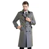 Herrgravrockar Spring Autumn Mens Man Long Coat Män dubbelbröstkläder Slim Fit Overcoat Hylsa 2021 Designer