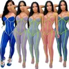 Ropa de gimnasia Mujeres Spaghetti Correas Mono Moda Moda Sexy Sin mangas Pega Ramper Femenino Trajes de Jogging Traje Traje Activo Desgaste