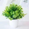 装飾的な花の花輪緑の植物鉢植えシミュレーションデスクトップミニボンサイ緑化人工花の木の木