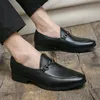 Trend mannen jurk schoenen metalen knop glanzende luxe ontwerper oxford mocassin bruiloft schoenen