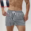 Desmiit Badkläder Mens Swim Shorts Beach Baddräkt Vattentät Striped Män Swimming Trunks Surf Swim Wear Boardshorts Boxer Briefs