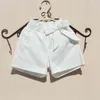 夏のショートパンツ子供カジュアルなソリッドホワイトパンツ10代学校の女の子の服ビーチズボンズボンの子供のための子供のための子供2-16T 210723