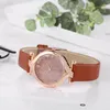 Wristwatches Rosegold Belt Creative Dial Women Wather Fashion Rhinestone Leather Jewelry Quartz Wristwatch Female Clock Gift Relogio Feminino