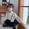 Spring New Girls Kids Floral Blouses Cotton Toddler Baby Flowers Clothes Ruffles Sweet Shirts Children Casual Clothing 1-6Y 210413