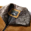 男性暖かい冬のコーデュロイジャケットとコートメンズファッションの毛皮の襟冬のカジュアルなジャケットの外観男性サーマルプラスサイズ5xl 6xl 211224