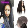 Peruansk obearbetat mänskligt hår 13x4 Spets framspegling kinky rak yaki 8-30 tum hårprodukter naturlig färg