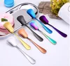 Cream Spoons Stainless Forks Steel Plated Dessert Scoop Tea Kaffe Stirring Tårta Socker Honung Kreativ Köksbruk