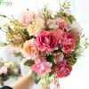 Dekoracyjne kwiaty wieńce 1 bukiet diy piwonia sztuczna party wystrój vintage małe różowe jedwabne dekoracje ślubne