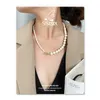 S'Steel Luxury Baroque Pearl Halsband Sterling Silver 925 Gåva till Kvinnor Guld Trendig Party Necklace Plata de Ley 925 Smycken