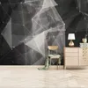 Wallpapers Milofi personalizado 3D papel de parede mural preto e branco abstrato linhas geométricas tridimensional pintura decorativa parede