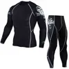 combinaison de sport de compression collants 4xl pour t-shirts ensemble de fitness pour hommes sous-vêtement thermique costume de course pour hommes brand2017MMA rash guard Y1221