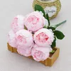 7 cabeças artificiais peônia flor simulação camellia seda chá rosa para DIY Home Jardim casamento decoração