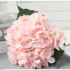 100pcs Hydrangea With Leaves Hydrange Beautiful Wedding Flower Floral Christmas Event Party Table Decoration Wholesales