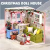 Iieciereate DIY Doll House House Ręcznie zgromadzony edukacyjny zabawka sztuka dom świąteczny Prezent Kreatywny prezent urodzinowy z osłoną kurzu i meble