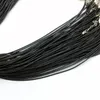 100pcs / lot chaînes de serpent en cuir de cire noire collier pour femmes 18-24 pouces cordon chaîne corde chaîne de fil bricolage bijoux de mode Whole303P