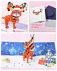 Noel Pop Up Kartları Xmas Tebrik Hediye Zarflar Ile Çıkartmalar Toplu Cardstock Gümrükleme Kağıt Kapalı Süslemeleri Süsler Vintage Santa Çocuklar Kadın Erkek Mom 5 adet