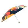Płaskie Mini Parasol Deszcz Kobiety Ochrona UV Parasol Girls Sun s Wiatroszczelna 6K Podróż Przenośny Kolorowy UPF50 + 210626