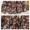 Röcke Vintage Blumendruck A-Line Langer Rock Frauen 2021 Frühling Sommer Chiffon Plissee Kirts Damen Hohe Taille Midi Wild
