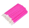 Rose rose paquet de détail coloré brosse à lèvres baguettes jetables rouge à lèvres pinceaux outil de maquillage applicateur cosmétique marque privée