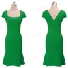 Trevlig för alltid sommar fräsch grön färg sjöjungfru klänningar bodycon vintage party kvinnor slim klänning bty455 210419
