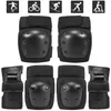 6st / kit Svart kardborreband Skateboard Ice Roller Skridsko Skidor Elbow Pads Wrist Guard Cykling Riding Knä Protector Kids Q0913