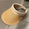 Sun Straw Hat Duck Tong Holle Top Vrouwelijke Lente en Zomer Strand Vakantie Zonnescherm Sunshade Topless Hoofdband