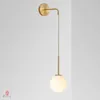 Simple Glass Ball Wall Hanging Lights Modern Copper Globe Hanging Lamp Personality Wall Lights Home Bedside LED Hanging Fixture 210724