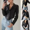 damen leder blazer jacke
