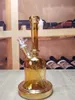 8,9 дюймовый золотой толщиной стеклянный металлический бонг табак курительная вода труба кальян стакан