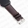 Watch Band Fashion Gift Watchbands Strap For iwatch 7 2 3 4 5 6 Series 38mm 44mm 41mm 45mm Bands Leather Belt Bracelet Wristband Stripes Watchband Brown Luxury Women Men