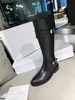 belts Women Knight Boots Black Leather 2021ss Winter Ladies Motorcycle Boot Dress Wedding Fashion chunky heels Knee High Bootas belt Female Booties