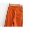 Retro mode wijd been vrouwelijke uitlopende broek herfst effen kleur hoge taille slanke professionele vrouwen broek 210507