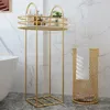 Hooks & Rails Nordic Wrought Iron Bathroom Shelf Simple Toilet Laundry Floor Storage Basket Apartment Dormitory Rack El Organizer