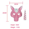 Katt joker halloween karneval vuxna cosplay mjuk pu skum djur avtagbar horn unicorn mask